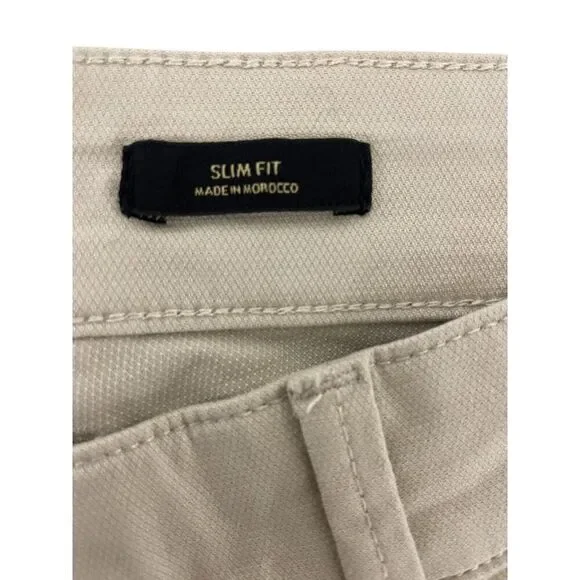 Massimo Dutti Men Denim Pants EU 46 US 36 Beige Slim Fit Trousers 0042/064 NWT